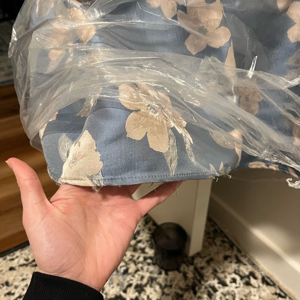 V. Chapman Blue Floral Maxi Dress with White Flowers - Picture 10 of 16